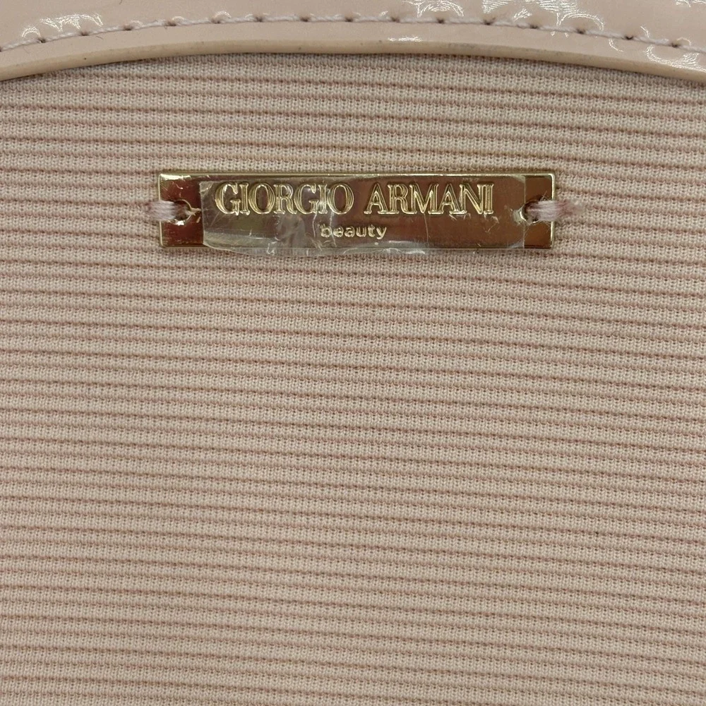 Giorgio Armani Womens Beauty Wristlet Cosmetic Bag Logo Pink Designer Pouch New